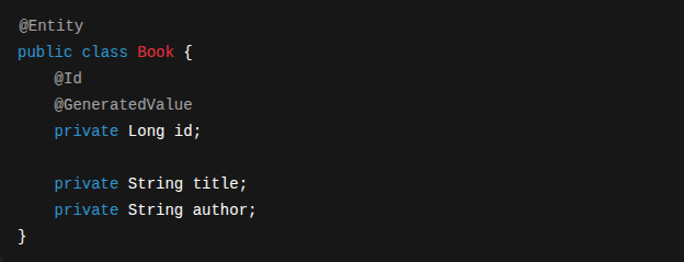 Book Entity Example