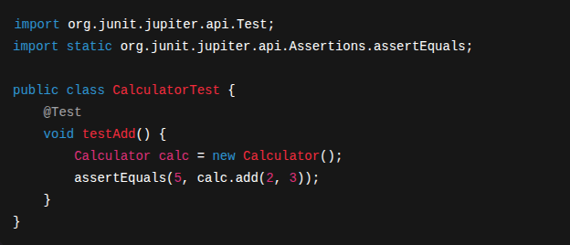 Calculator Test Example