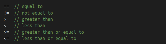 comparison operators