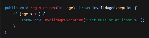 Custom Exception Usage