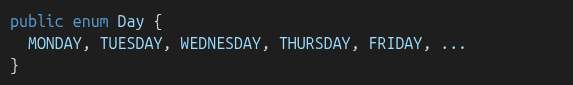 days of week using enum
