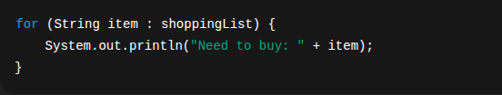For-each Loop