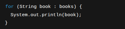 for-each loop example