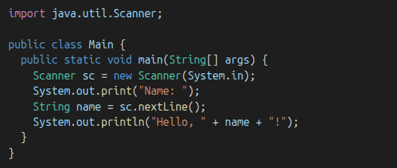 getting input from the user