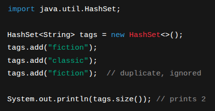 hash set example