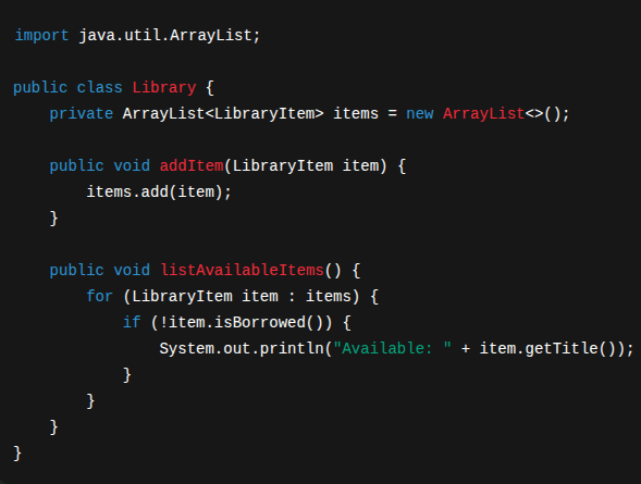 Library Class Example