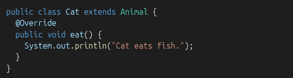 polymorphism override example