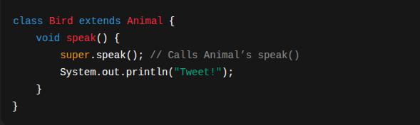 Superclass Subclass Example