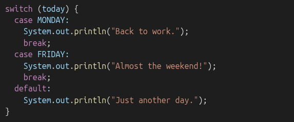 switch statement with enum