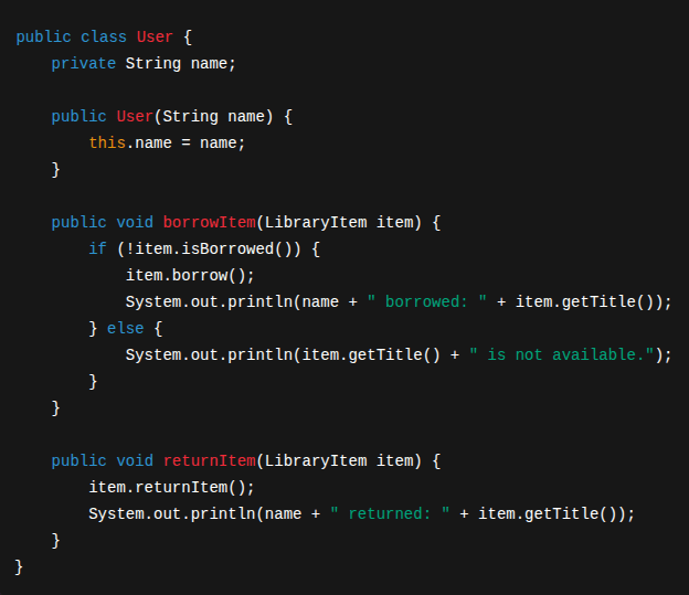 User Class Example
