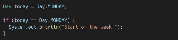 using days of week enum