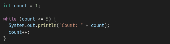 while loop structure