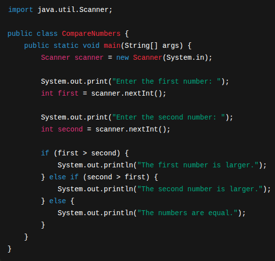 Who's Bigger Solution Code